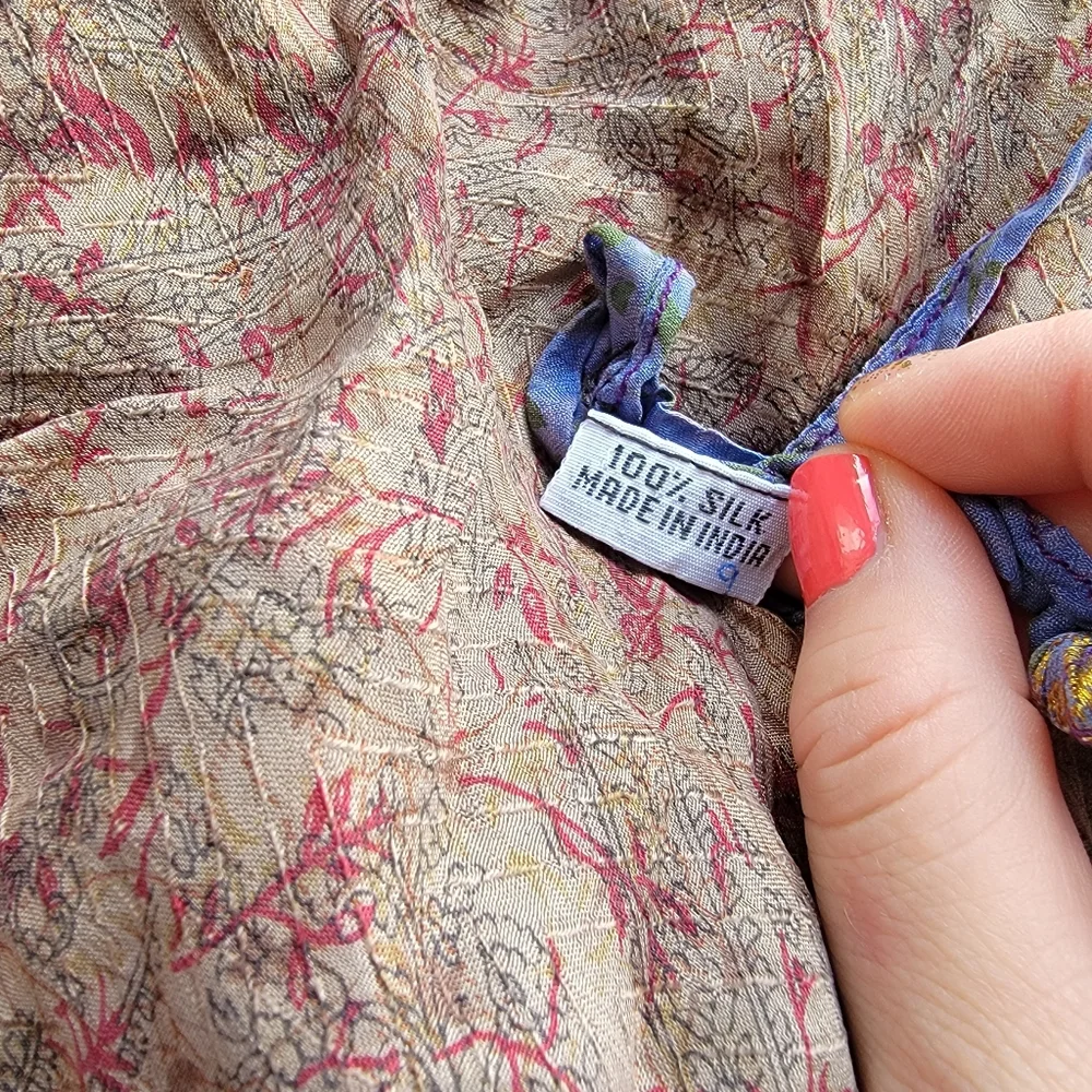 Reversible 100% Silk Wrap Around Pants - Picture 3 of 6